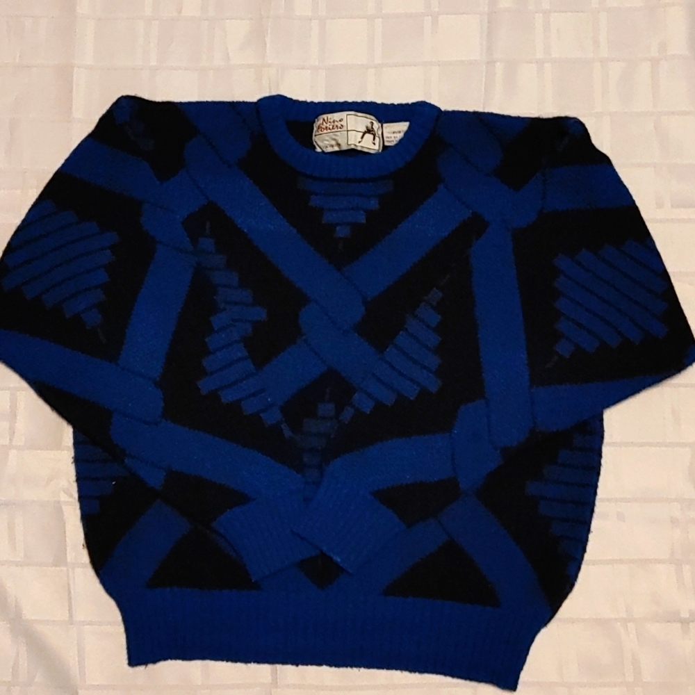 Royal Blue and Black Vintage Sweaters Size Small